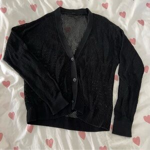Uniqlo Black Mesh Cardigan Womens S